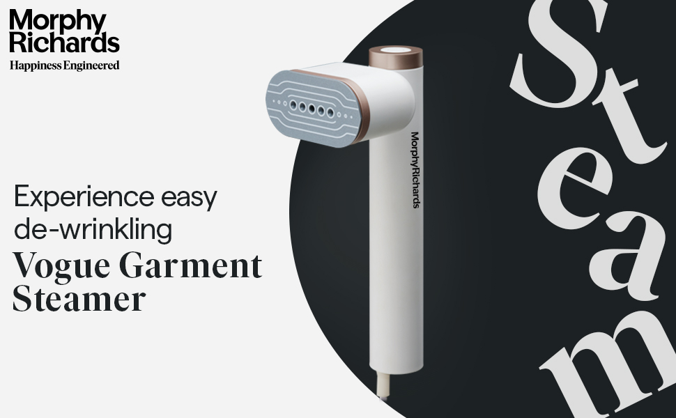 Morphy Richards Vogue Garment Steamer with 1200 Watt Power 90 Degree Rotatable Head 18g/min